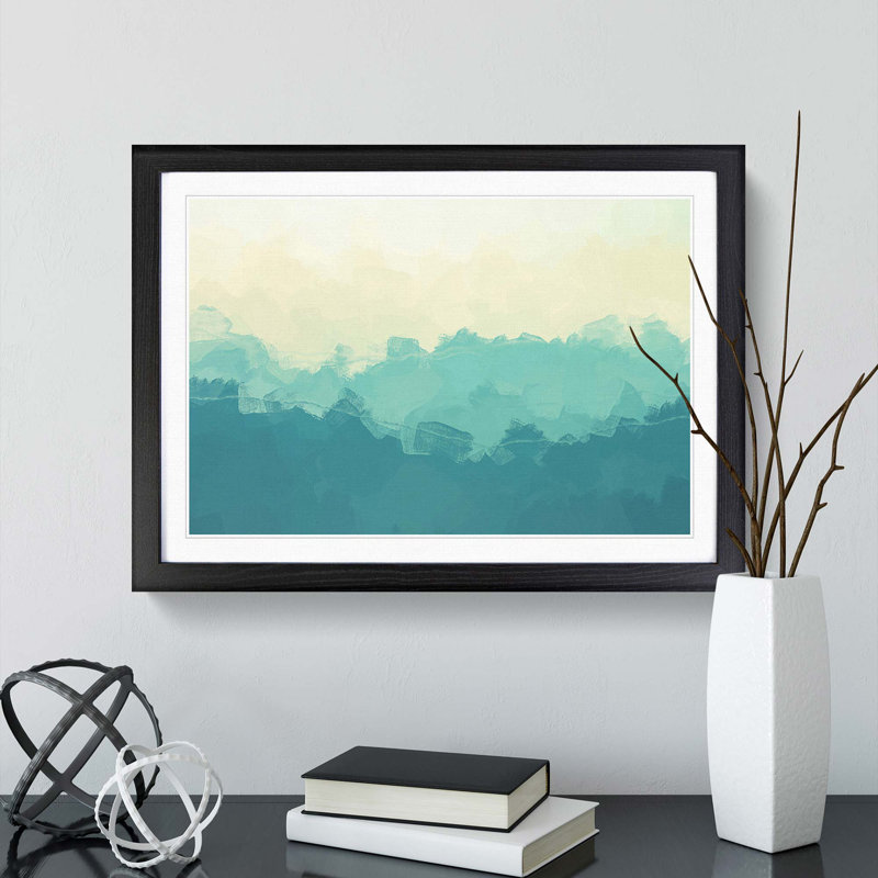 The Great Smokey Mountains in Abstract - Picture Frame Graphic Art Print, 27cm H x 36cm W x 2cm D, Black Framed