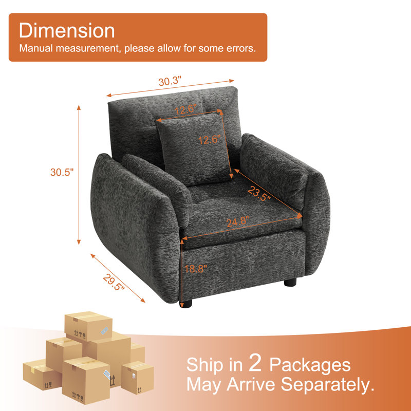Ensemble de fauteuil d'appoint avec repose-pieds, Non, Gris foncé