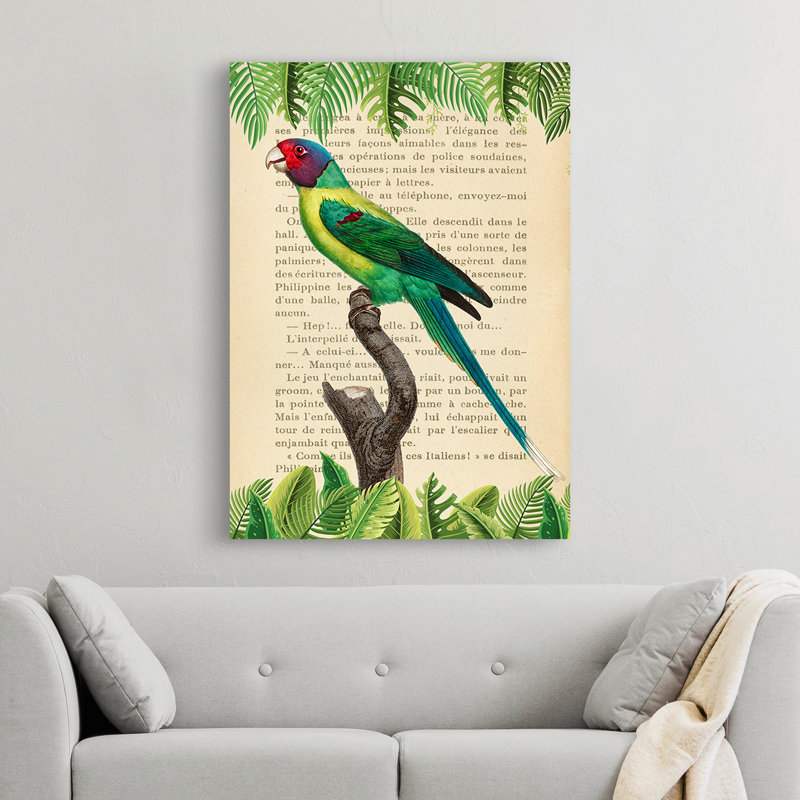 The Plum-Headed Parakeet, After Levaillant by Stef Lamanche - Wrapped Canvas Print, 70cm H x 50cm W x 4m D