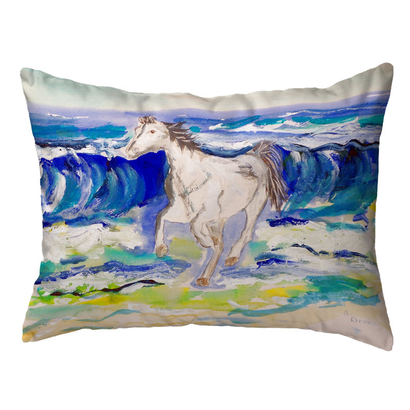  Coussin lombaire intérieur / extérieur Horse and Surf, 11 po x 14 po