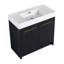 Meuble-lavabo autoportant avec lavabo en résine et porte à fermeture douce