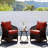 25.6 x 25.6 In Patio Furniture Cushions set of 2, Fade Resistant Outdoor Seat Cushions witj 4 pairs of Ties, Deep Seat Cushion for Seat Patio Chairs, Rattan Furniture, Wicker Seating, outdoor Adirondack Chair, Navy Blueball Flowers-123052606-123052623