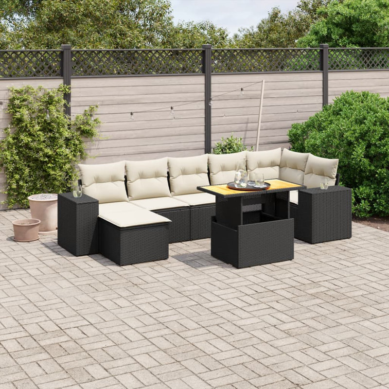 Grand canapé modulaire en rotin PE Vidaxl
