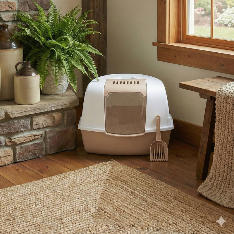 Plastic Litter Box, Mocca
