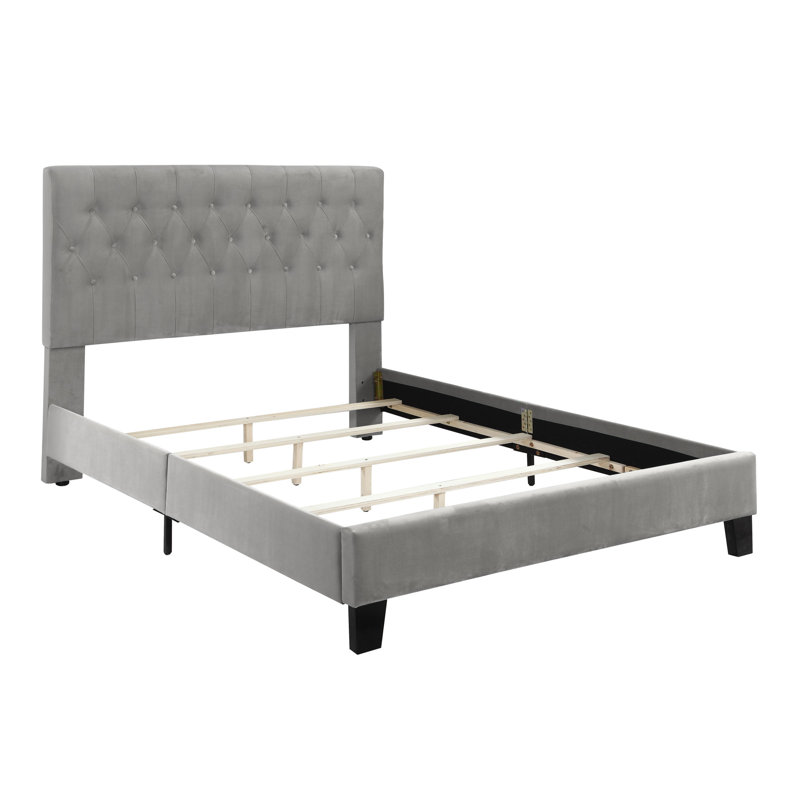 Kayden Upholstered Standard Bed, Twin, Light Gray