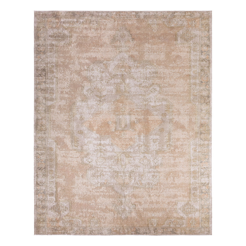 Vibe by Bungalow Rose Nico Powerloomed Medallion Area Rug, Rectangle 4' x 6'