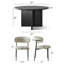 Ensemble de salle à manger rond moderne avec table à pied centrale et 6 chaises rembourrées à dossier incurvé-81749096