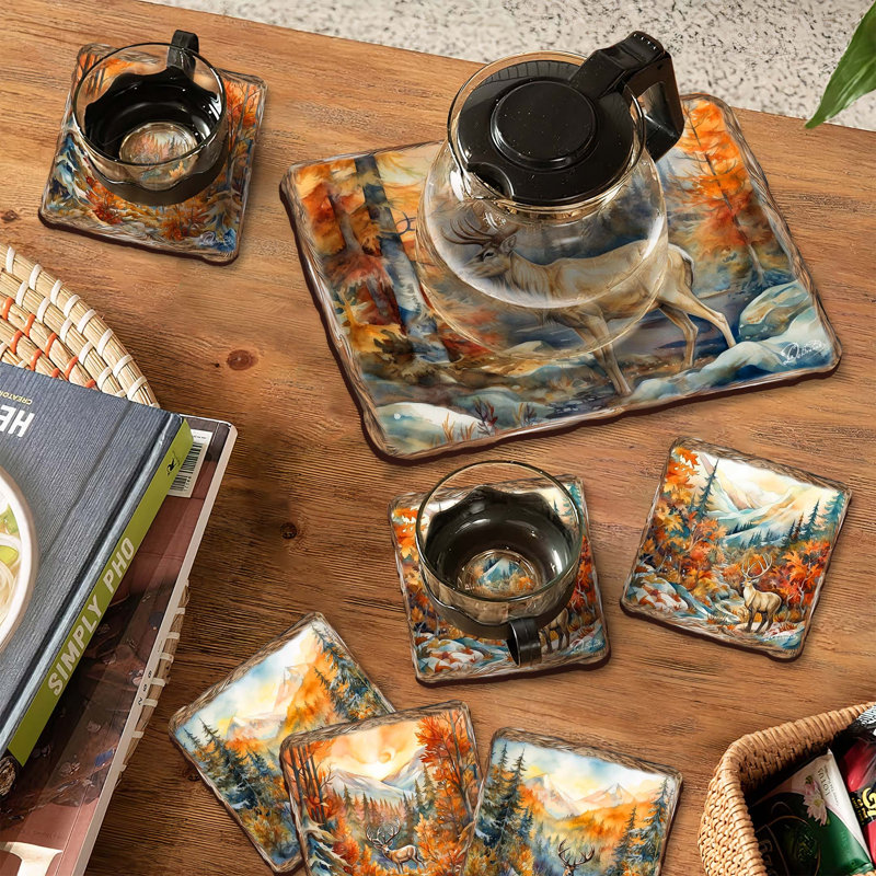 Ensemble de napperons et sous-verres Caribou