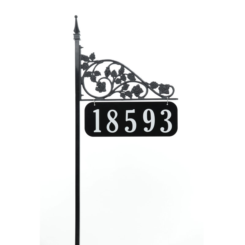 Rose Double Sided Reflective Yard Address Sign- 58", Yes