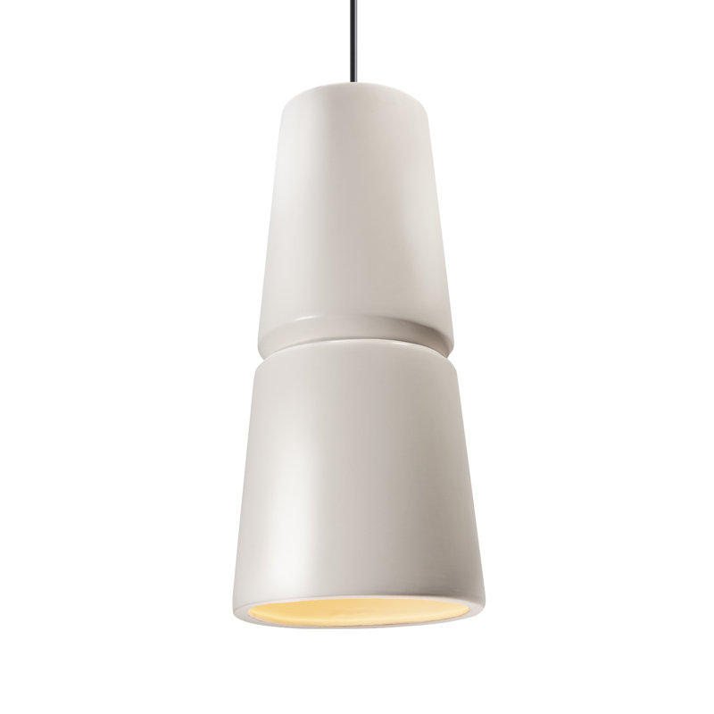 Logan 1 - Light Single Cone Pendant, Brushed Nickel, Cerise, 18" H x 8" W x 8" D