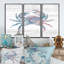 Crabe rose océan, ensemble de 3 reproductions d'art sur toile encadrées nautiques et côtières-72043522-72044275