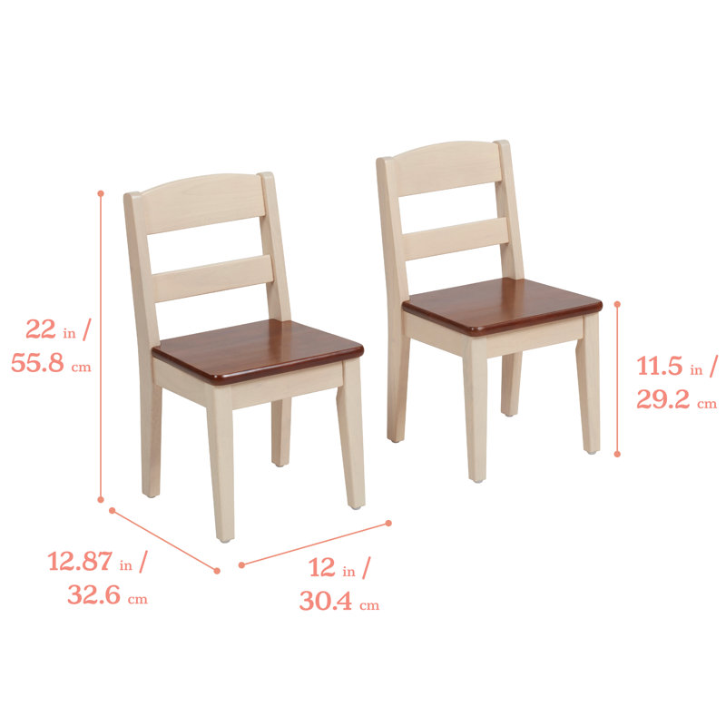 ECR4Kids Wooden Hideaway Chair, Childrens Furniture, Dark Walnut/Antique White, 2-Pack, Dark Walnut/Antique White