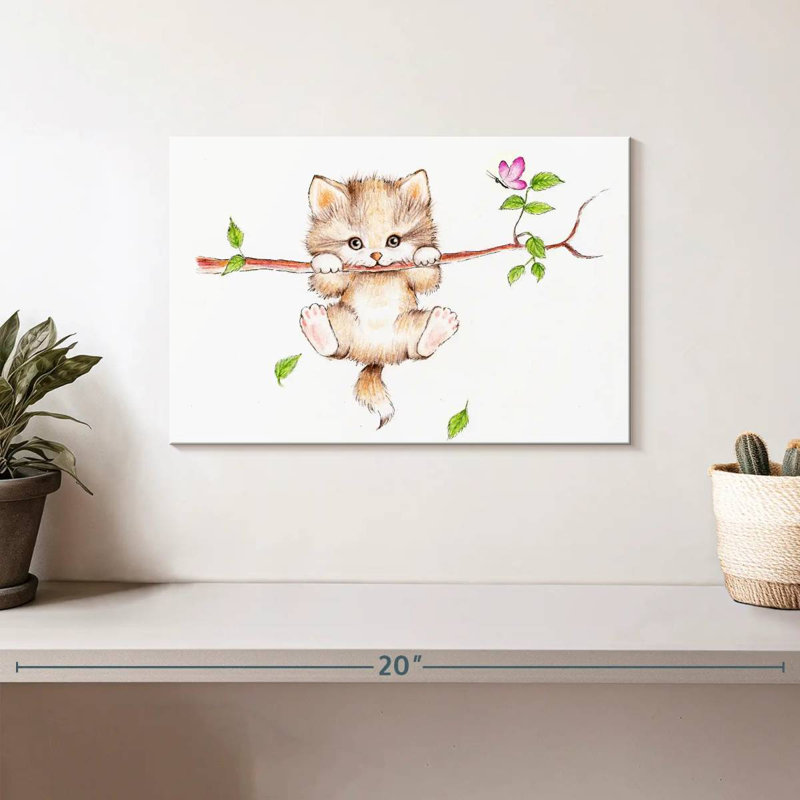 Chat de printemps, H 8 po x l 12 po