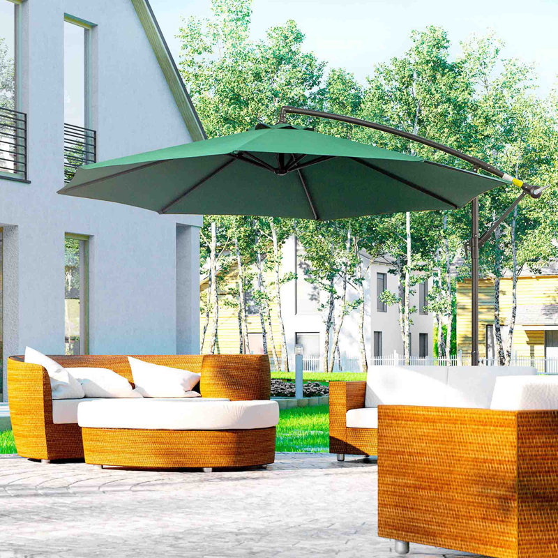 295cm Cantilever Parasol, Green