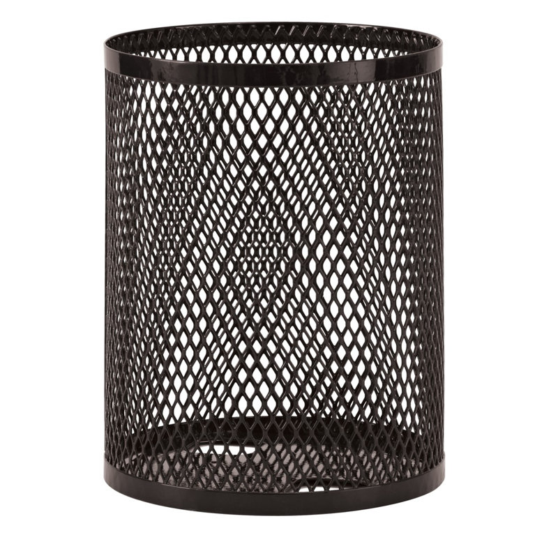 32 Gallon Expanded Metal Recepticle, Black