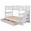 Lit superposé simple au-dessus de simple avec trois tiroirs Stairway - aucun sommier nécessaire, durable pour la chambre à coucher (Taille: Simple)-1853133399