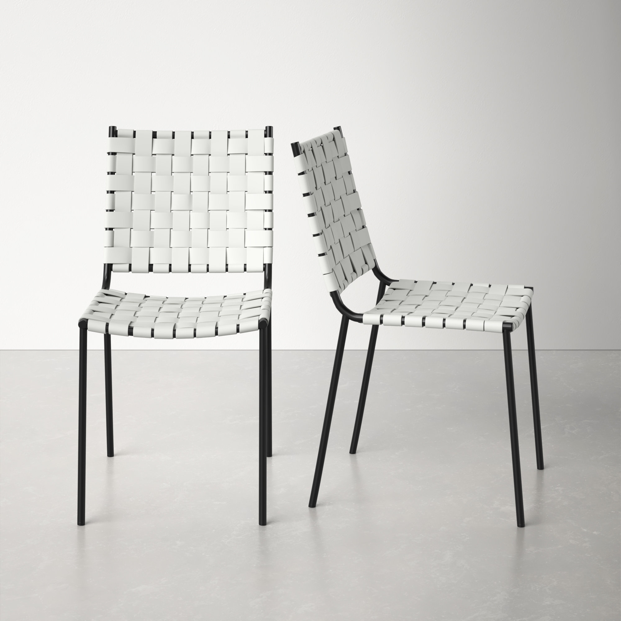 Ryland Upholstered Side Chair, White, Black