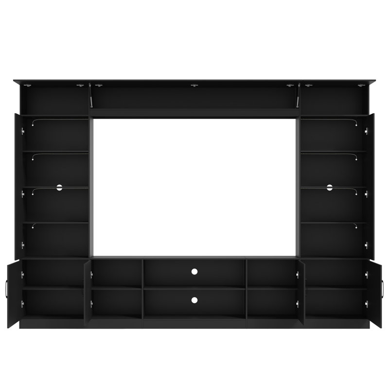 Meuble télé 112 po avec lumières DEL, Noir