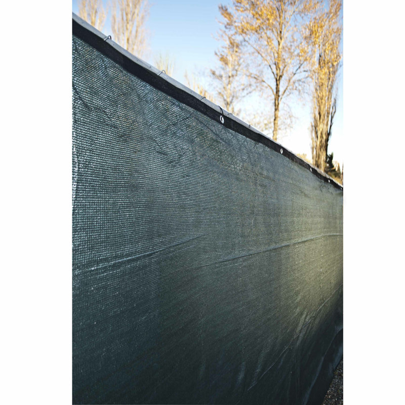Dark Green Polyethylene Privacy Mesh Fence Screen with Grommets