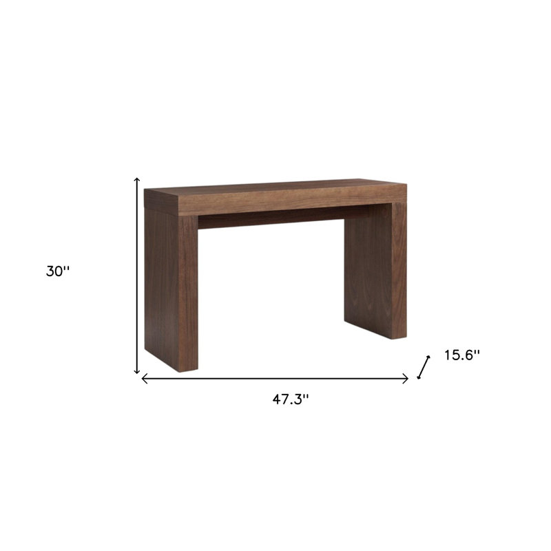 47" Brown Wood Block Console Table