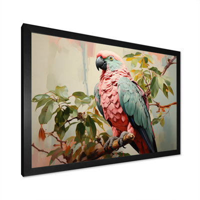 «Blue and Pink Parrot Paradise II», art mural perroquet