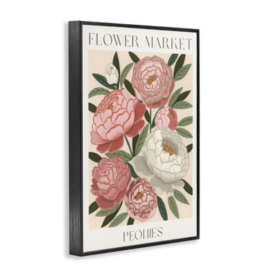 Fleur, pivoines, giclée encadrée, design par Courtney Haley