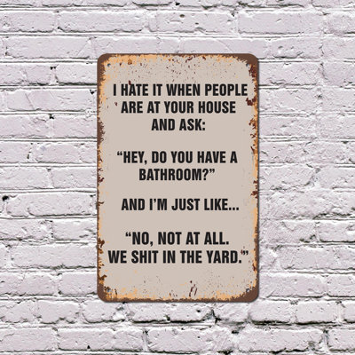 I Hate It When People 8 Inch x 12 Inch Plastic Sign