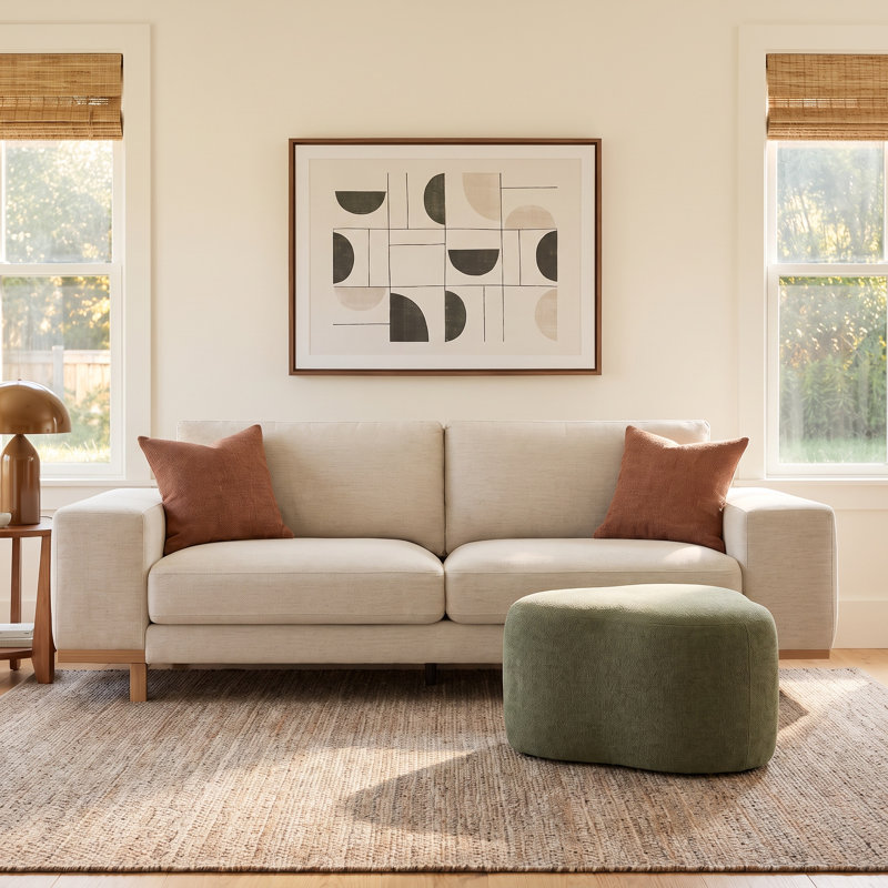Arnette 97'' Velvet Sofa, Brent Light Grey Basketweave