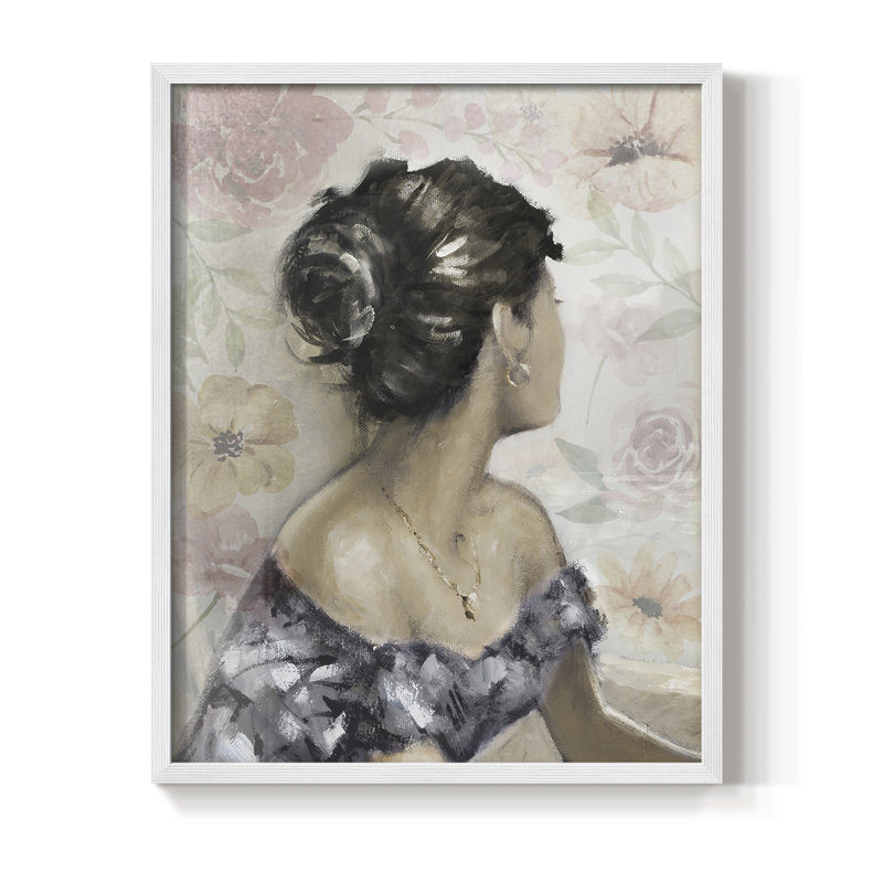 «Romantic Gaze», reproduction encadrée - bois massif, H 30 po x l 24 po, Blanc