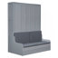 Grand lit escamotable mural avec coussin, grand