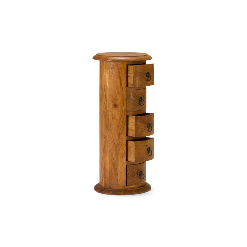Chlodochar Solid Wood 32cm W 5 - Drawer Chest of Drawers