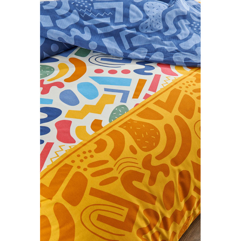 Premium Single Quilt Cover Set, 65% Cotton / 35% Polyester, Duvet Cover 53.1 x 78.7 inches & Pillowcase 31.5 x 31.5 inches | Elegant Pigment Printing, Machine Washable, Button & Envelope Closure | Comfortable & Stylish Bedding