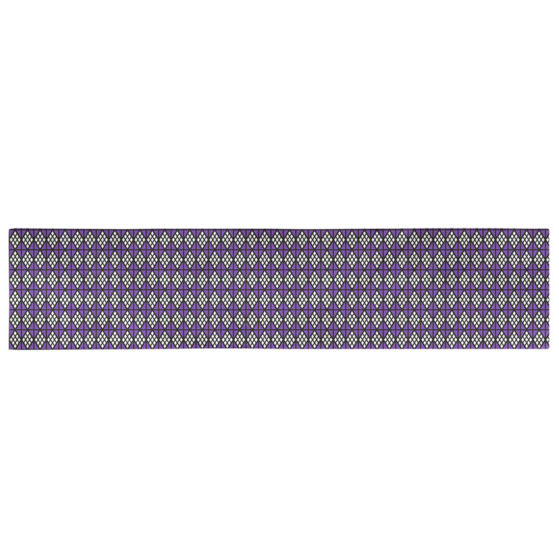 Chemin de table diamants Avicia, 91,5 po x 17,5 po, Coton, Noir / Mauve