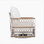 Ensemble 3 pièces de mobilier d'extérieur bohémien avec 2 chaises pivotantes et table d'appoint en verre - Corde tissée à la main et structure en acier thermolaqué - Coussins de patio imperméables