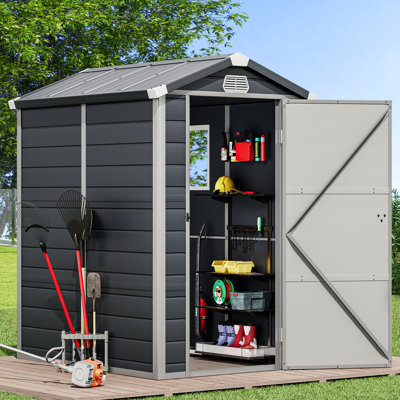 Outdoor 4 ft. W x 6 ft. D Resin Storage Shed