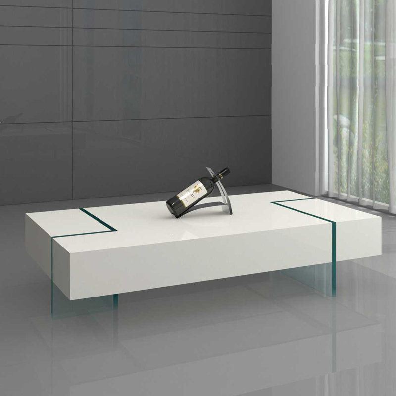 Oriska Single Coffee Table, White, 12" H x 53" L x 28" W