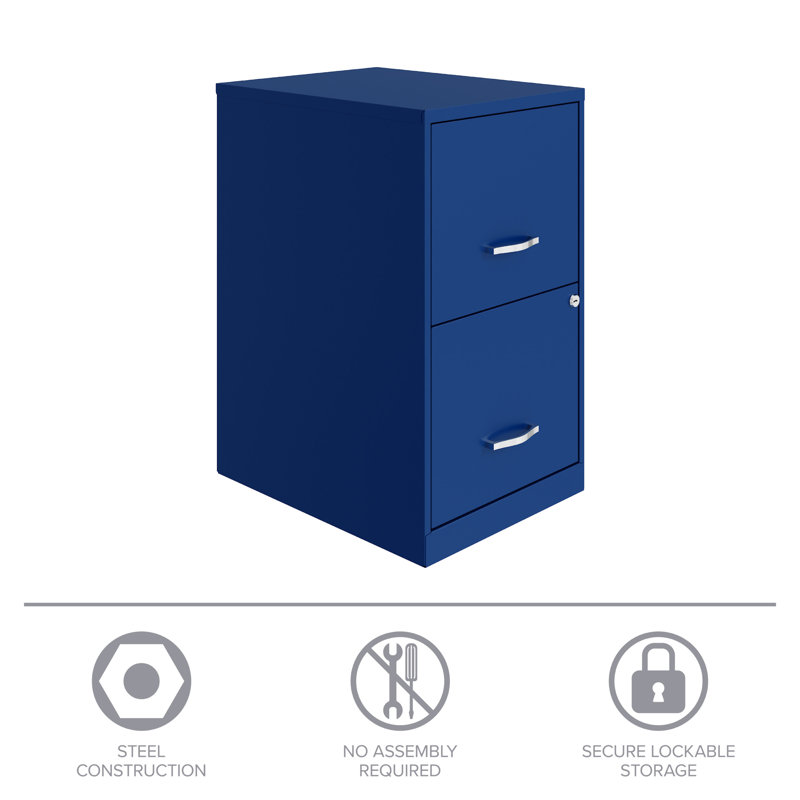 Classic Blue 2-Drawer Lockable Vertical Metal File Cabinet