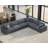Modular Sectional Sofa, 152 Inches Down Filled Sectional Sofa, 6 Seats L Shaped Cloud Couch With Chaise, Ottoman, Oversized Couch For Living Room, Linen Couch Set-1036778882