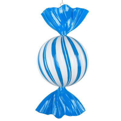 13" High-Gloss Round Swirl Candy Ornament.