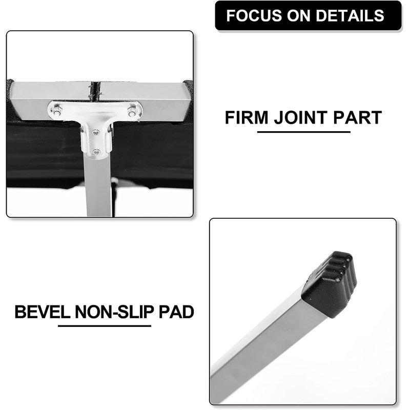 Black Portable Steel Frame Camping Cot with Storage Bag