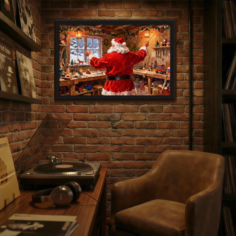Scène de Noël de Noël père Noël atelier