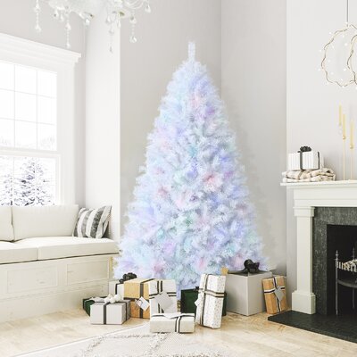 The Holiday Aisle® 7ft White Realistic Xmas Tree, Lush Christmas Tree W/ 1156 Pvc & Pet Branch Tips -  4B7F55442B614CBB94D98679DB61F198