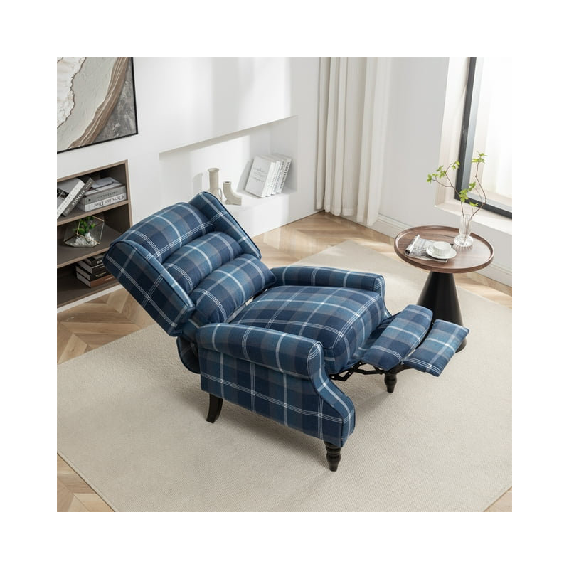 Brieuc Upholstered Recliner, Blue