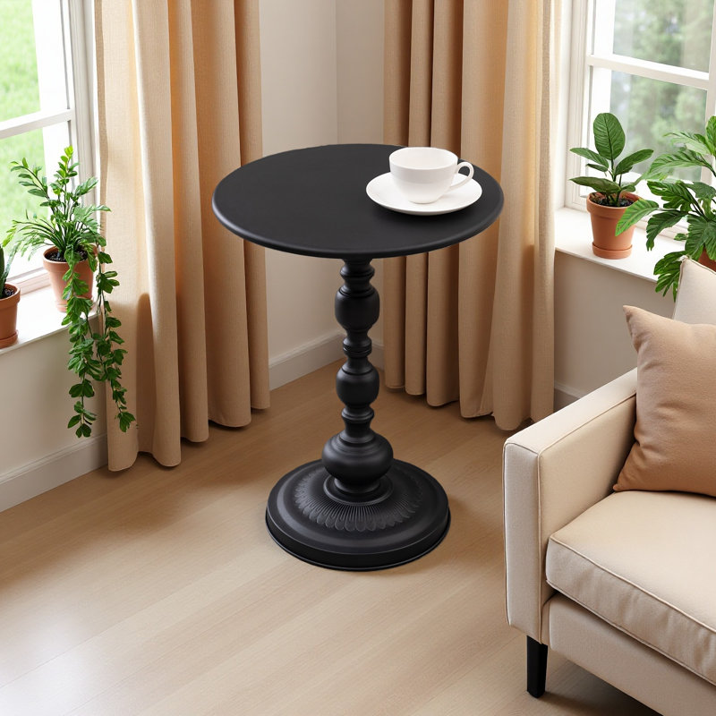 Table basse en métal vintage, table d'appoint ronde pour table de chevet et table d'appoint