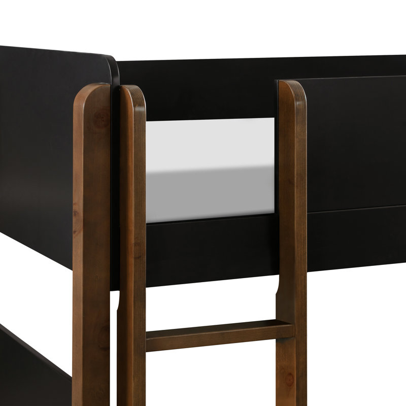 TipToe Twin Bunk Bed, Black/Natural Walnut