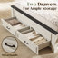 Revan 52.5" H Farmhouse King Bedframe with Storage Drawers, White-403247116-403415721