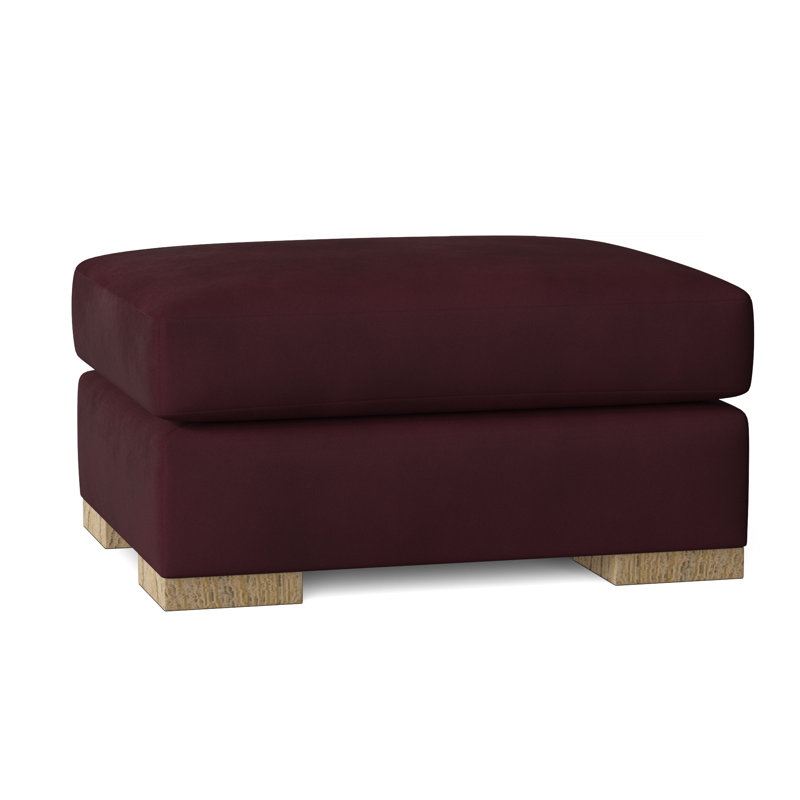 Repose-pieds Branam, Naturel, Velours bourgogne