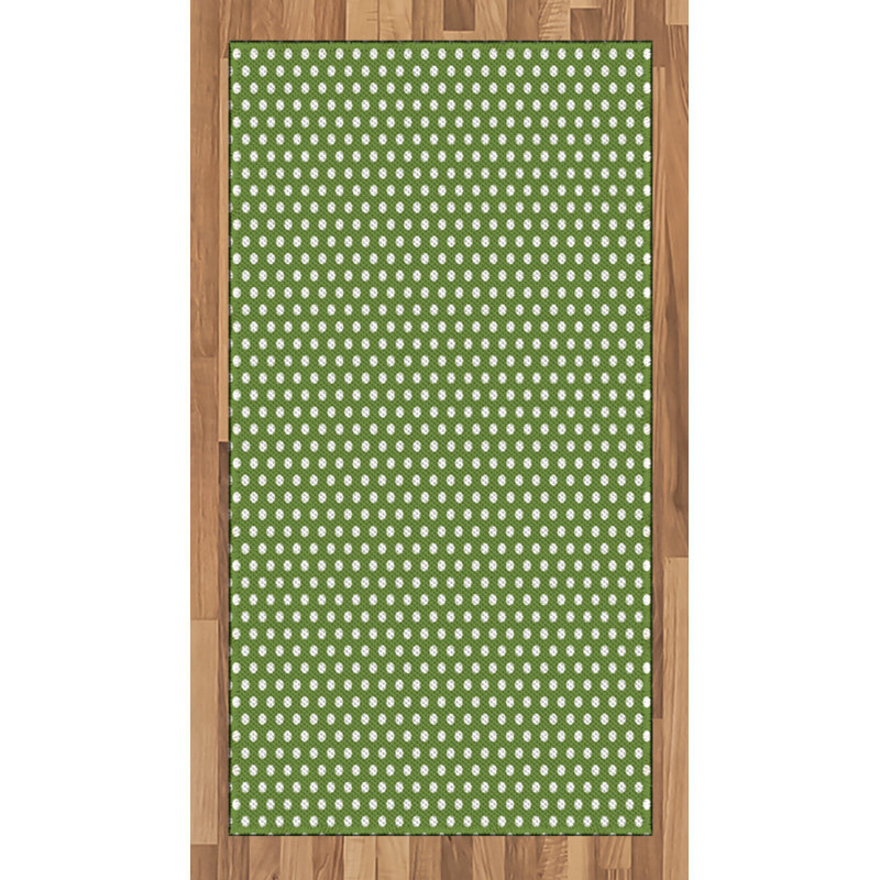 Tapis décoratif vert à haute densité en fibres longues, Rectangle 2 pi 7 po x 5 pi