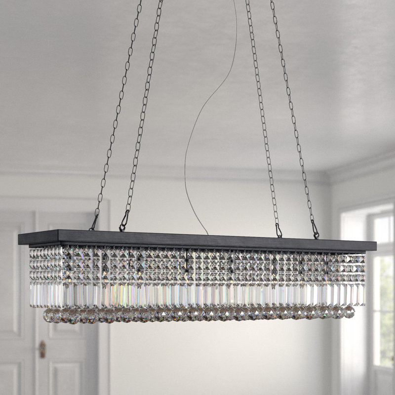 8 - Light Kitchen Island Pendant, Black/Brown
