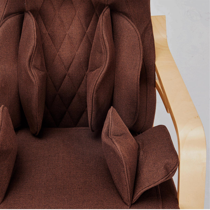 Fauteuil à bascule relaxant avec massage complet et pression d'air confortable avec fauteuil en coton, Brown